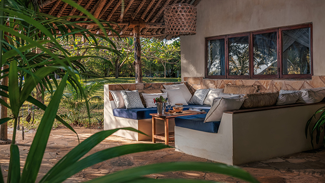 Living area - Superior Garden Room - The Manta Resort - Pemba Island Dive Resort