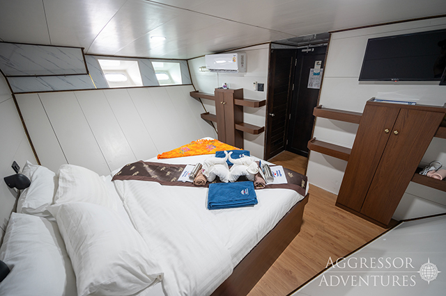 Master stateroom on the lower deck - Thailand Aggressor - Thailand Liveaboard